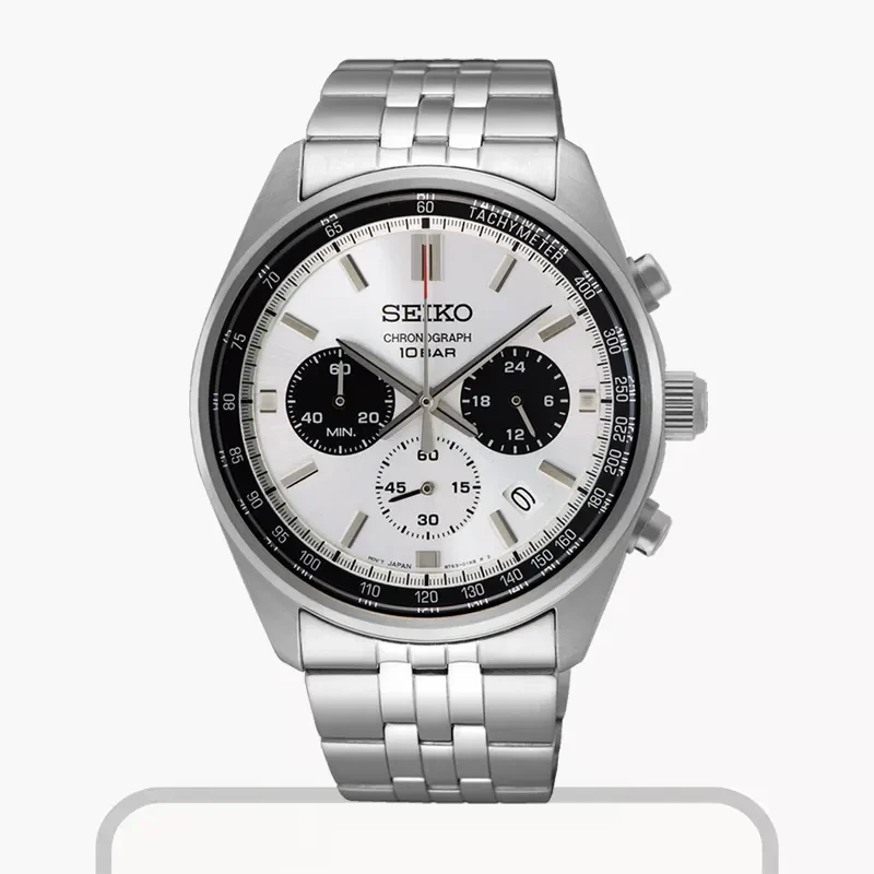 Seiko Chronograph Quartz White Dial Men’s Watch- SSB425P1